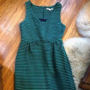Green/navy stripe Boden sheath dress